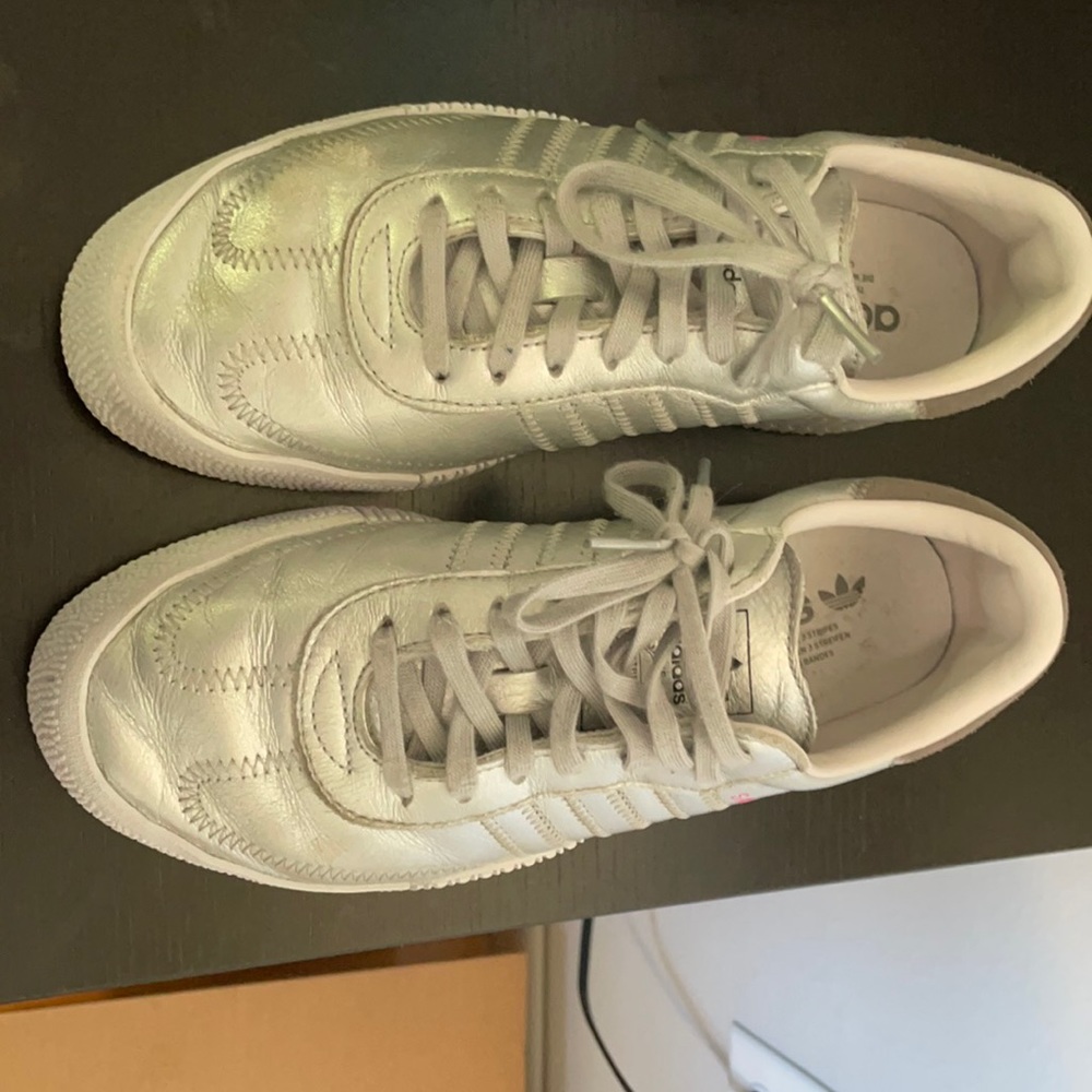 Silver adidas women sneakers size 8
